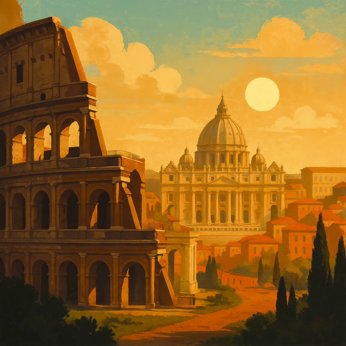 canvas-print-rome-at-golden-dawn