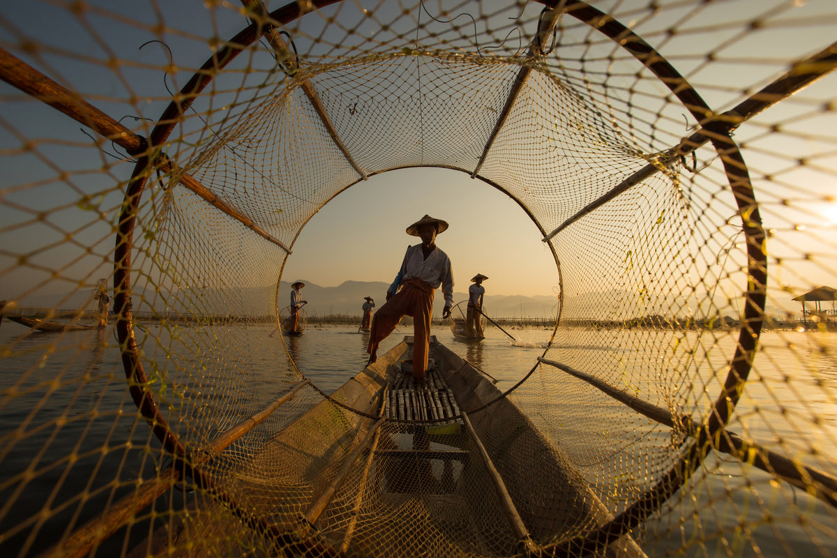 acrylic-print-inle-fisherman