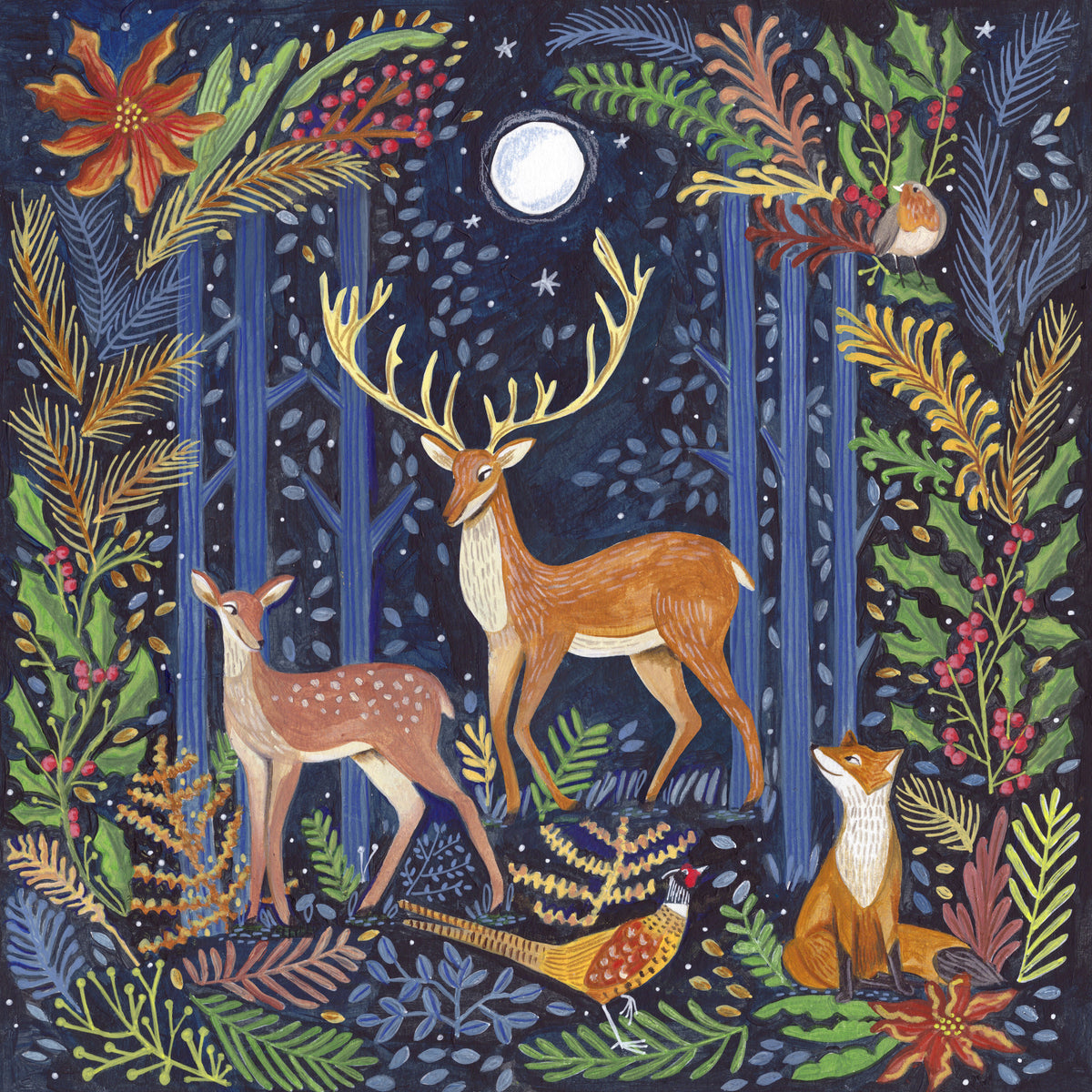 acrylic-print-woodland-animals-in-dark-forest-by-moonlight-christmas