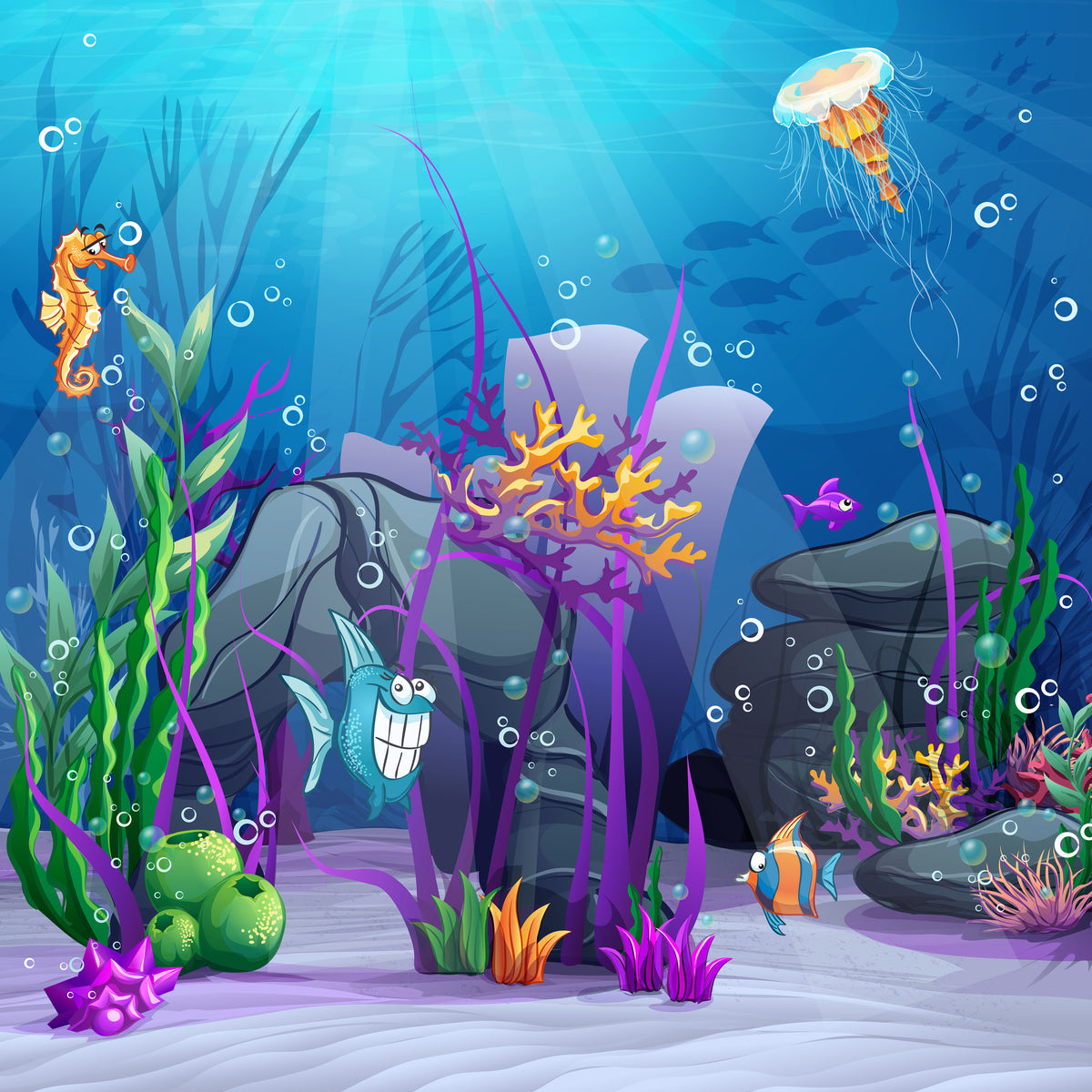 4-piece-acrylic-print-underwater-treasure-hunt