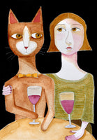 framedcanvas-print-best-friends-cat-and-lady-drinking-wine