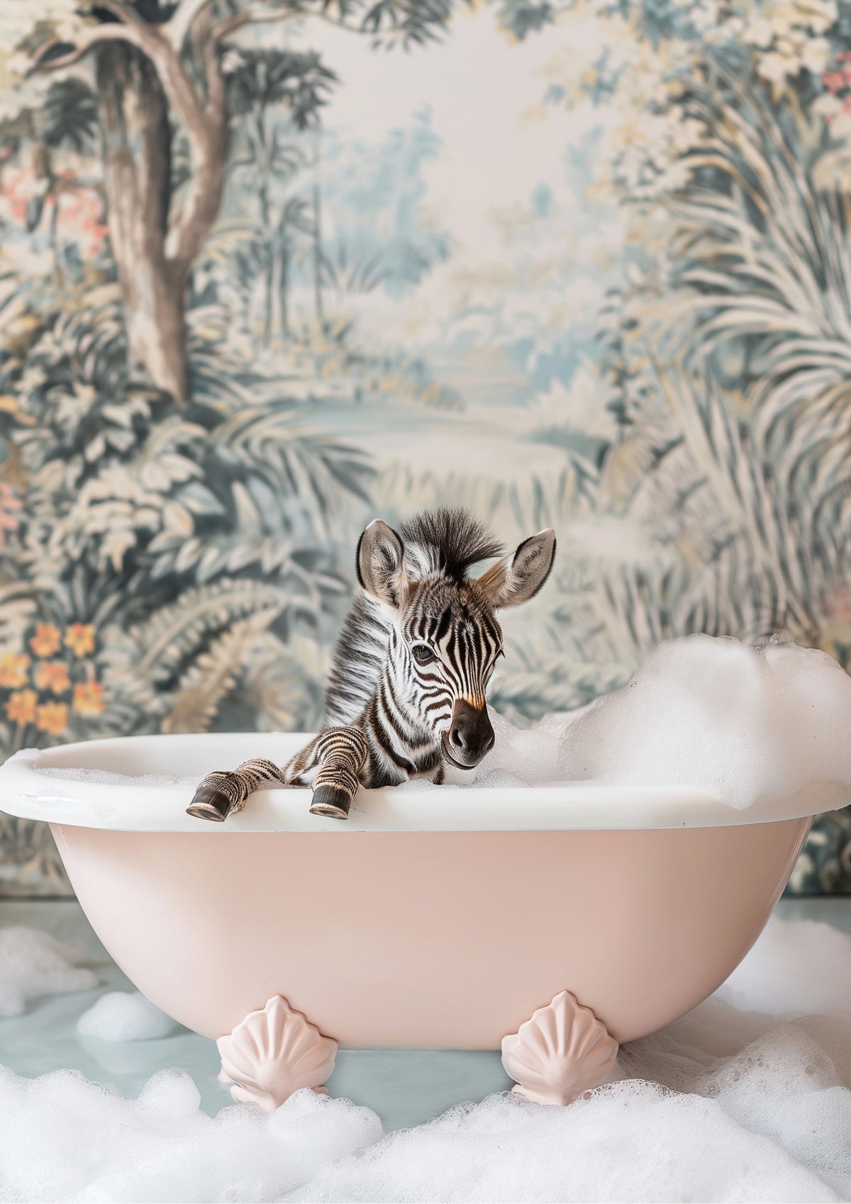canvas-print-zebras-bath-time