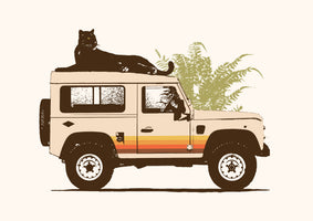 canvas-print-black-panther-on-car