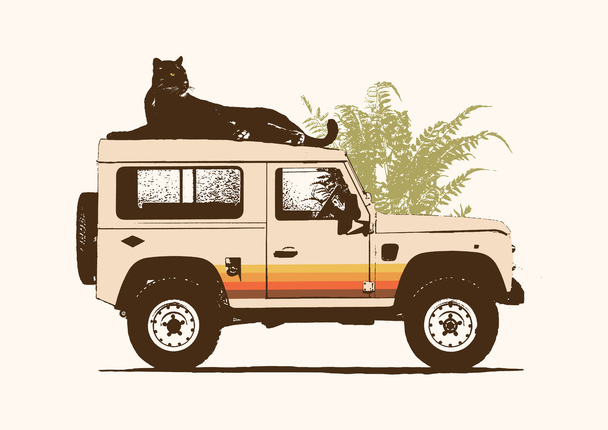 canvas-print-black-panther-on-car
