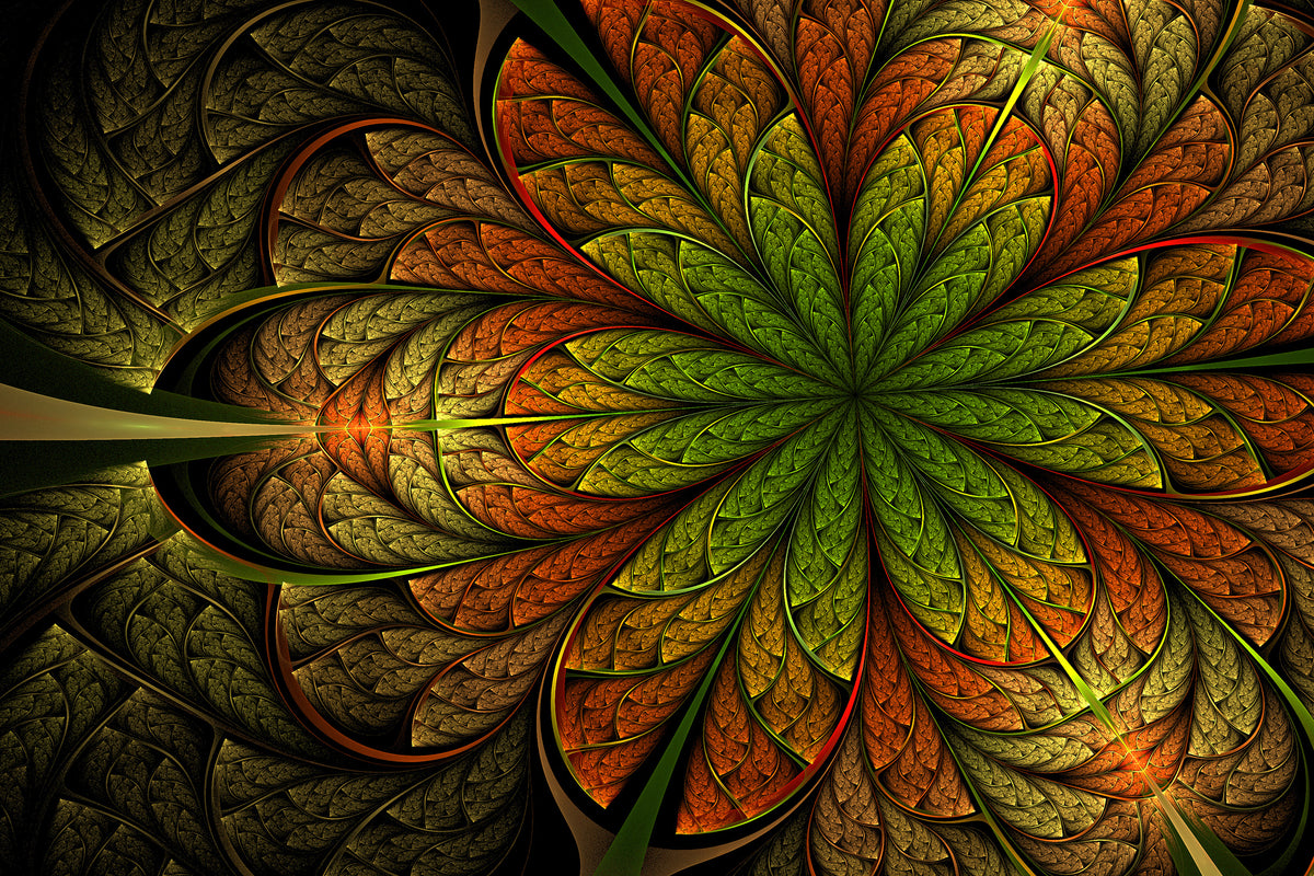 framedcanvas-print-abstract-floral-pattern