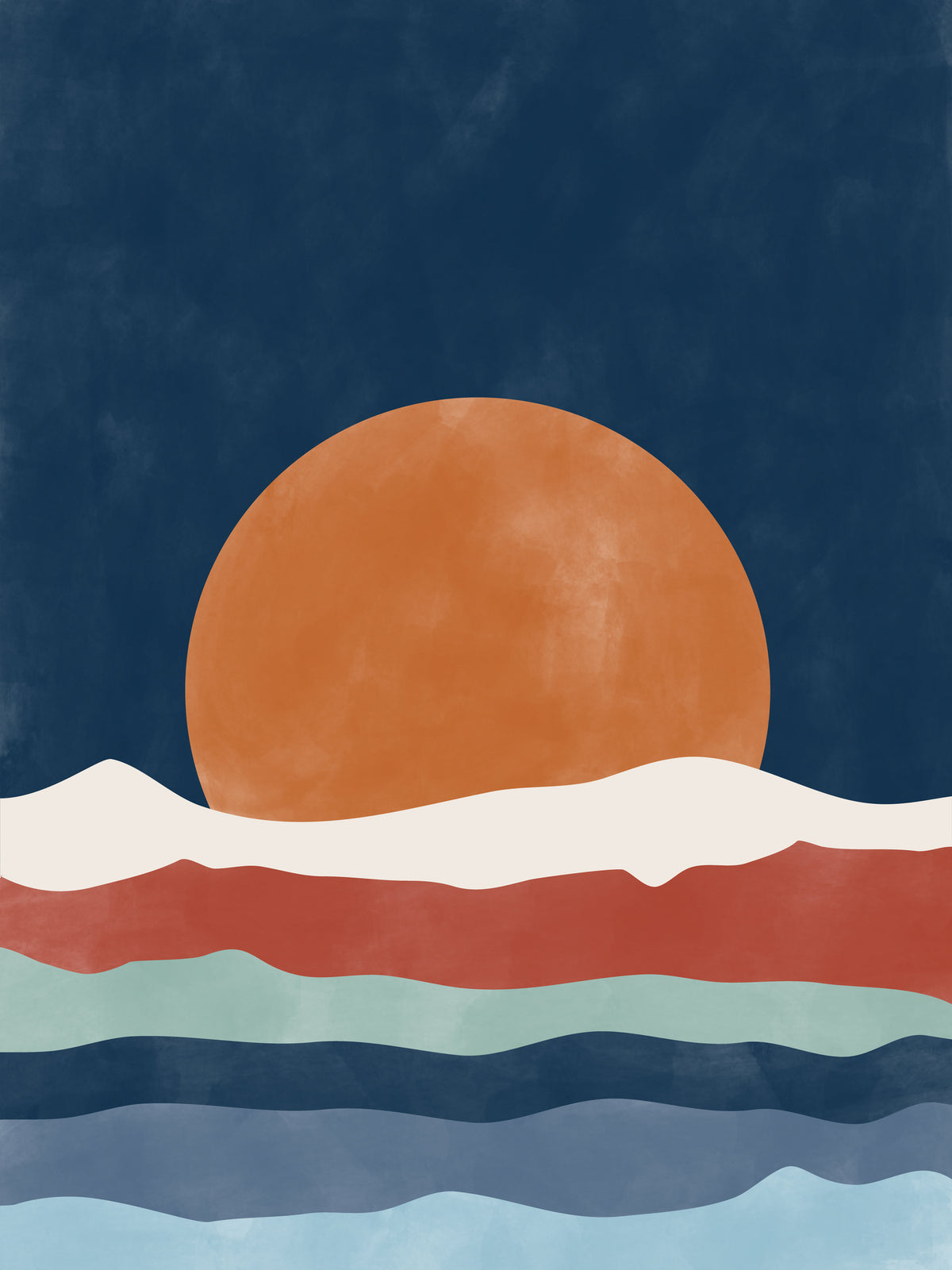 framedposter-print-large-orange-sun-setting-over-stylized-waves