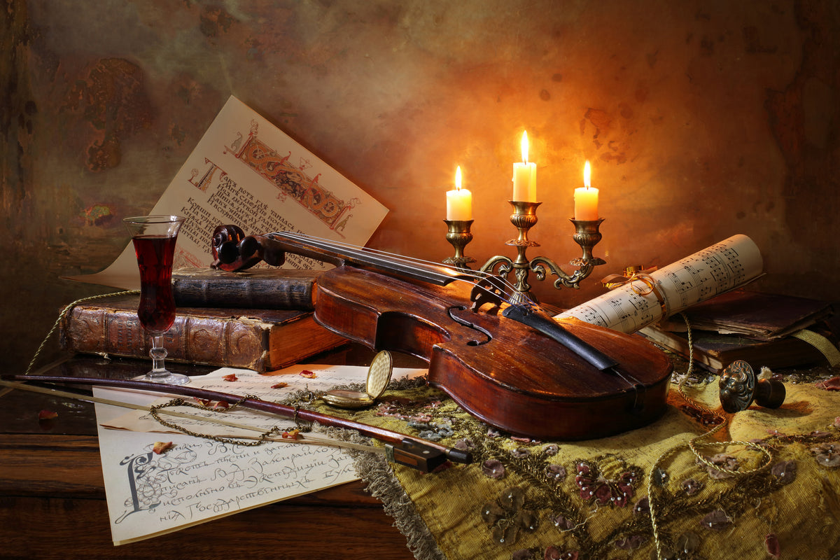 3-piece-canvas-print-still-life-with-violin-and-candles
