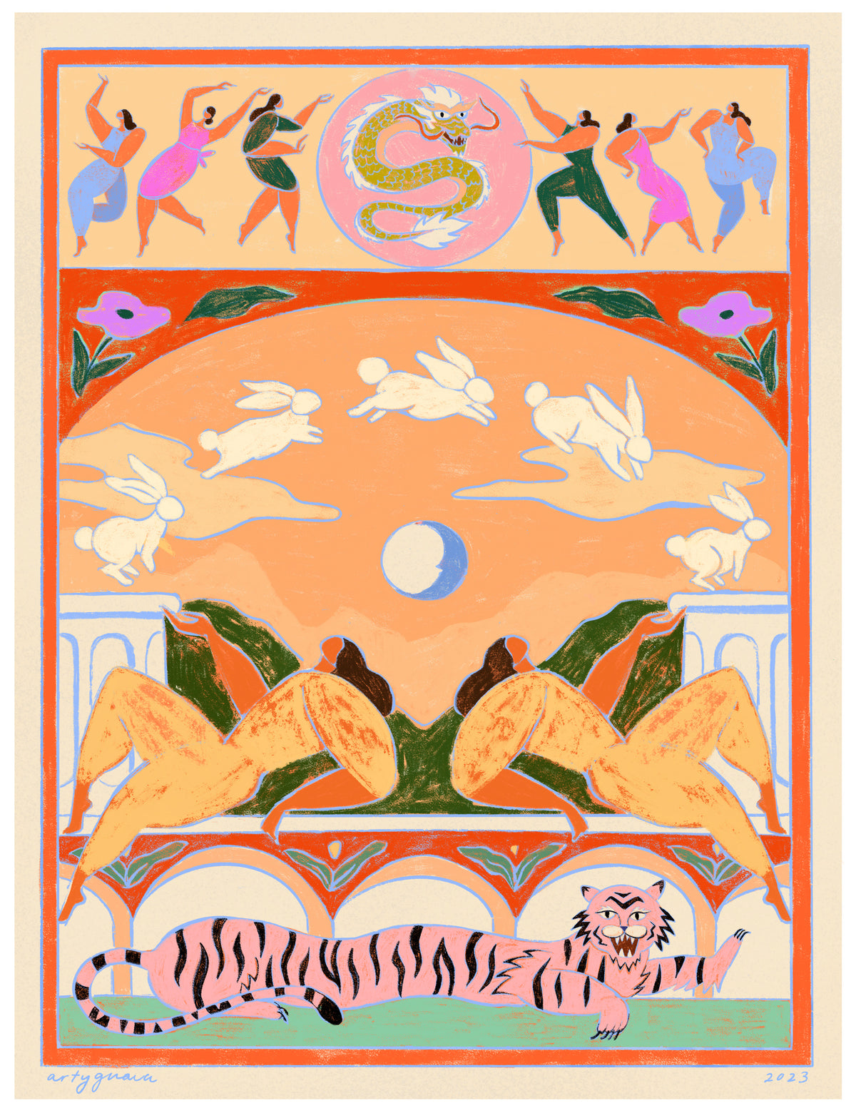 acrylic-print-rabbit-jumps-over-the-moon