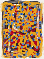 framedcanvas-print-yellow-dotted-line-and-blue-polka-dot