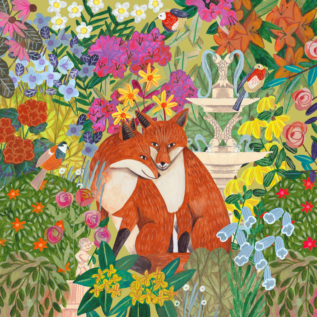 aluminium-print-foxes-in-the-garden