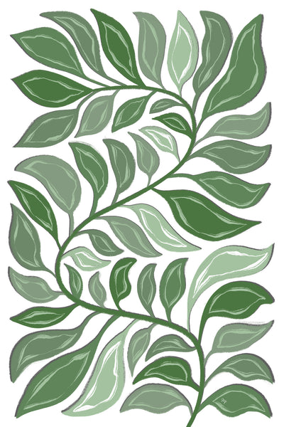 poster-print-green-leaves-pattern