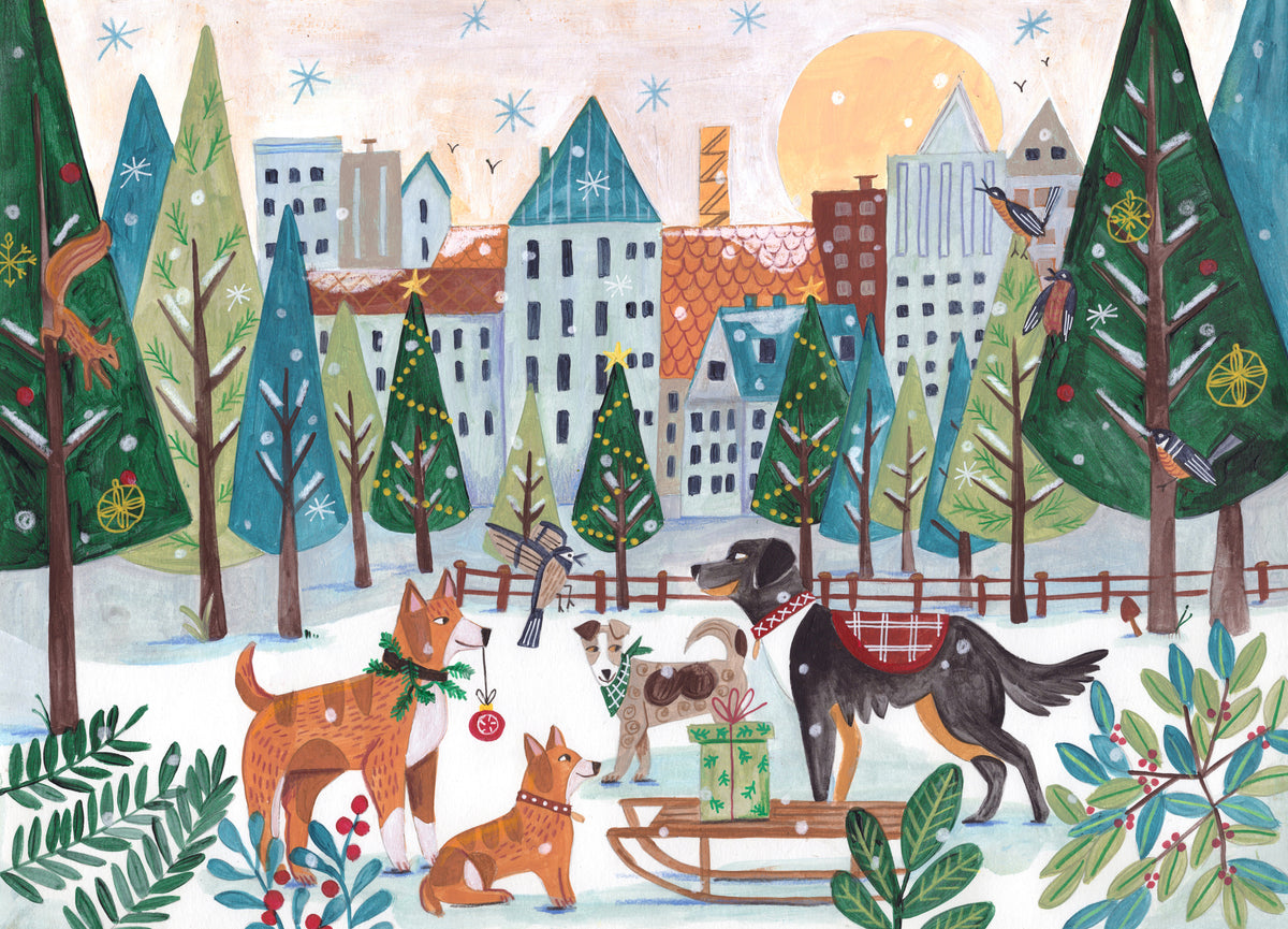 acrylic-print-dogs-in-the-park-christmas