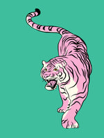 framedcanvas-print-tiger-in-light-pink-and-green