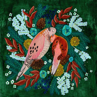 acrylic-print-winter-birds-turtle-dove-in-green-christmas