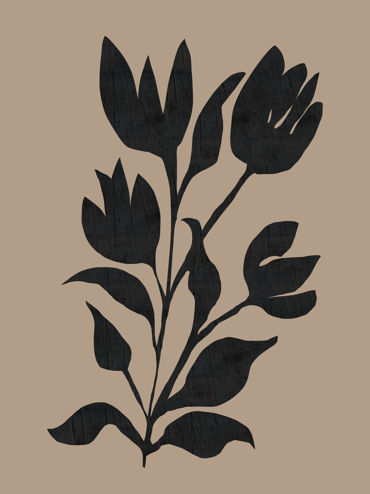 canvas-print-black-tulips-modern-botanical-silhouette