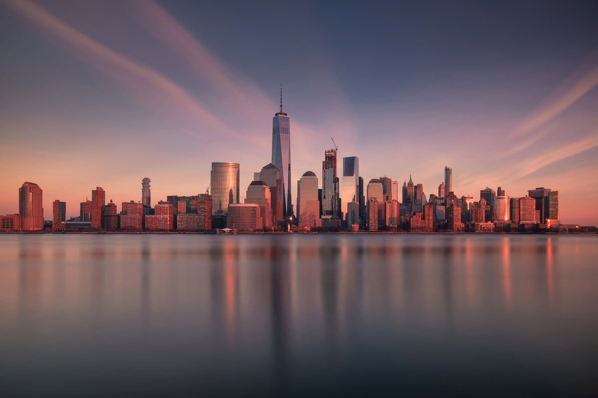 aluminium-print-lower-manhattan-at-dusk