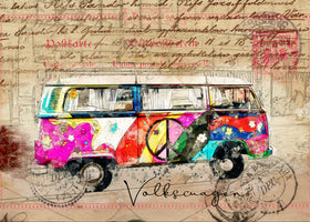 framedposter-print-vw-combi-art