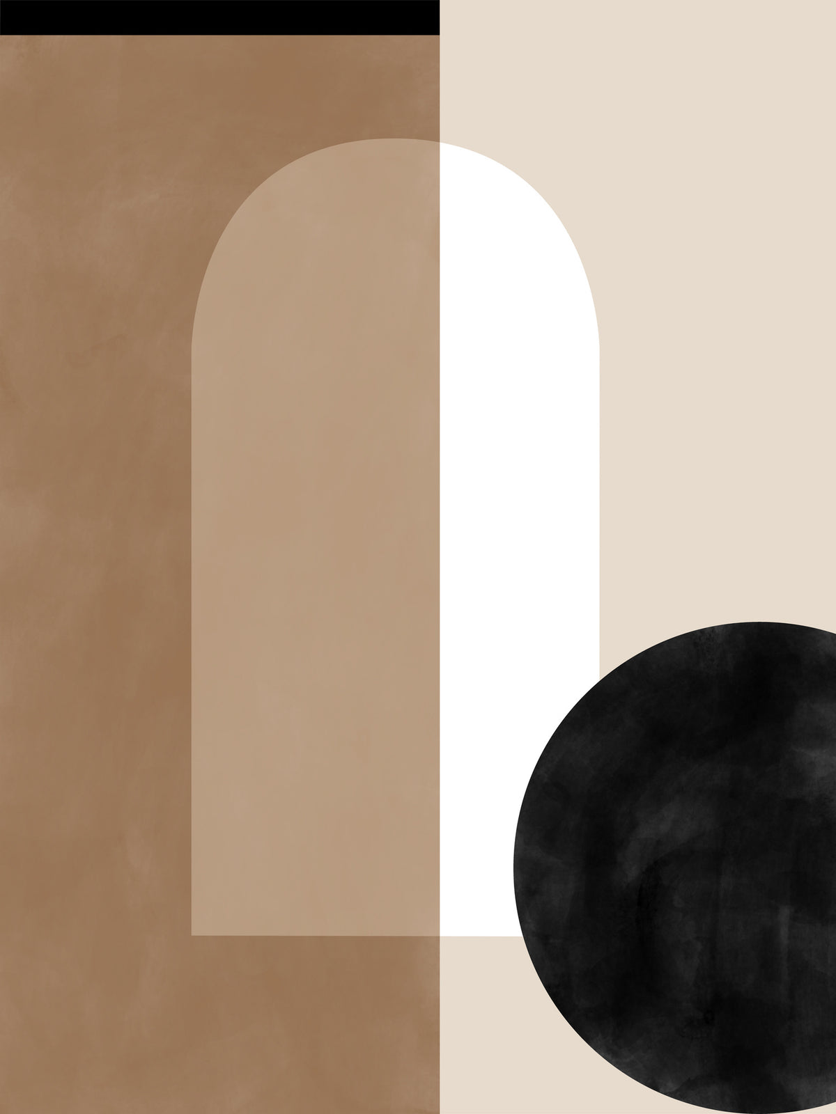 framedcanvas-print-geometric-shapes-in-earthy-tones-with-a-black-circle