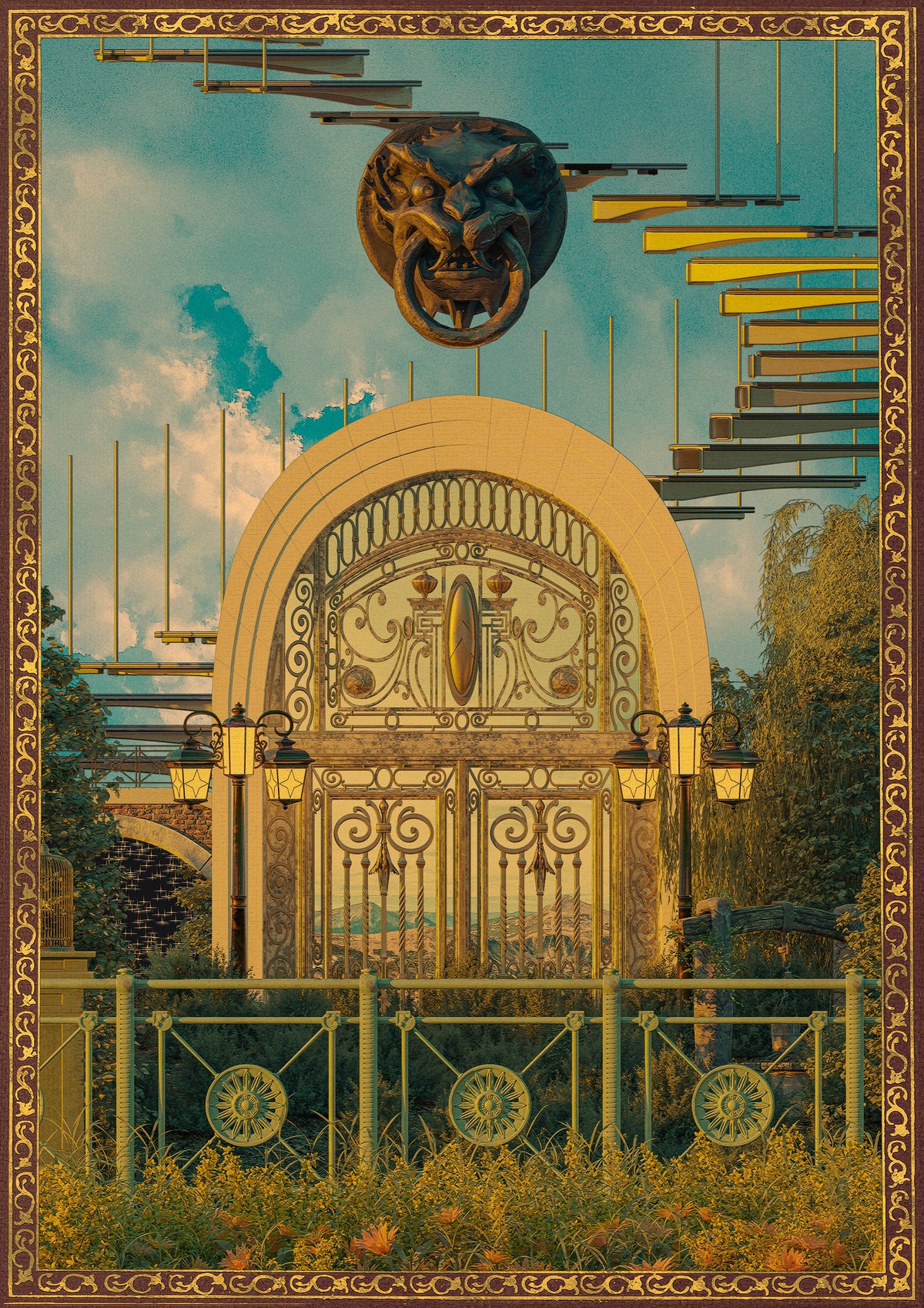 framedposter-print-surreal-gate