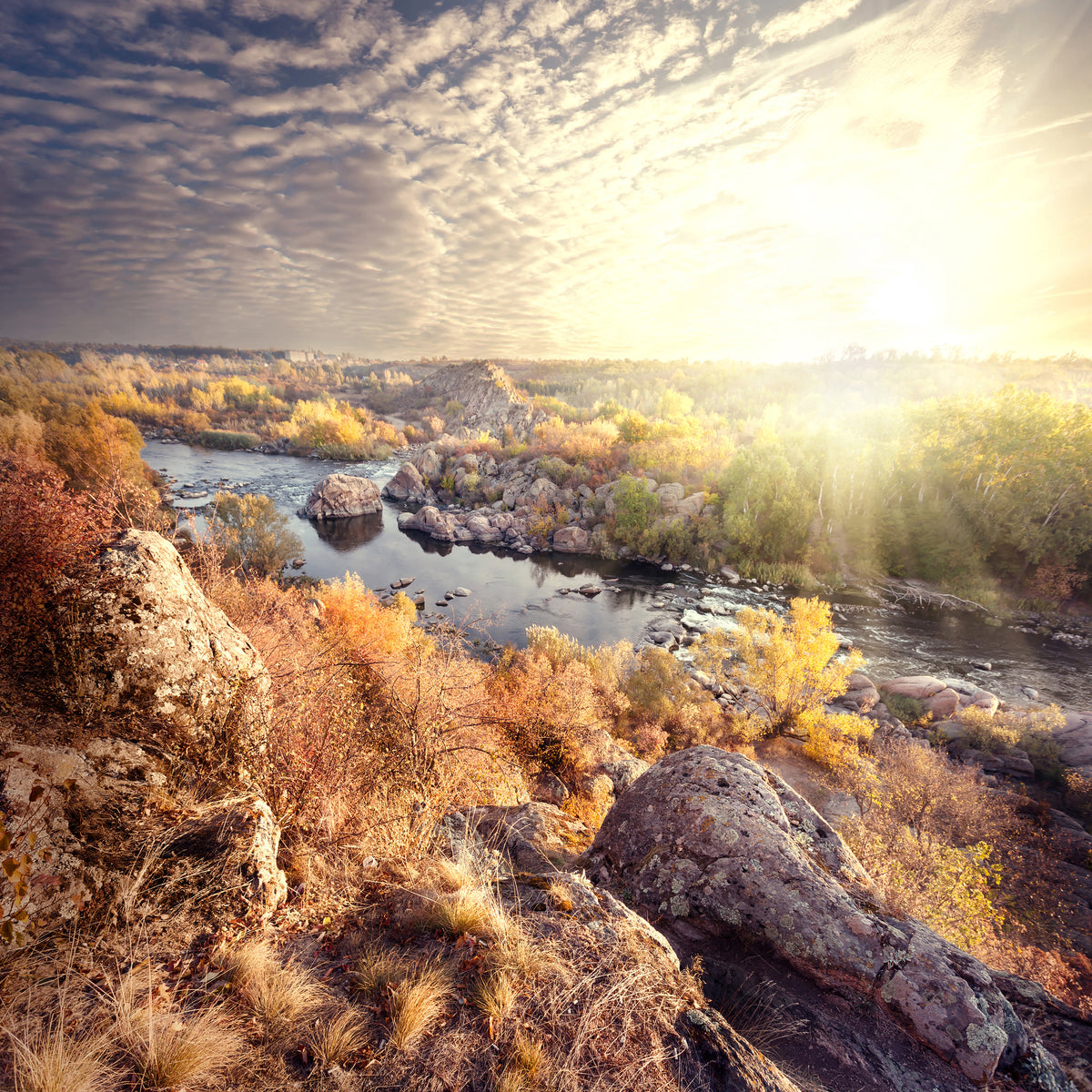 4-piece-acrylic-print-sunrise-on-the-river