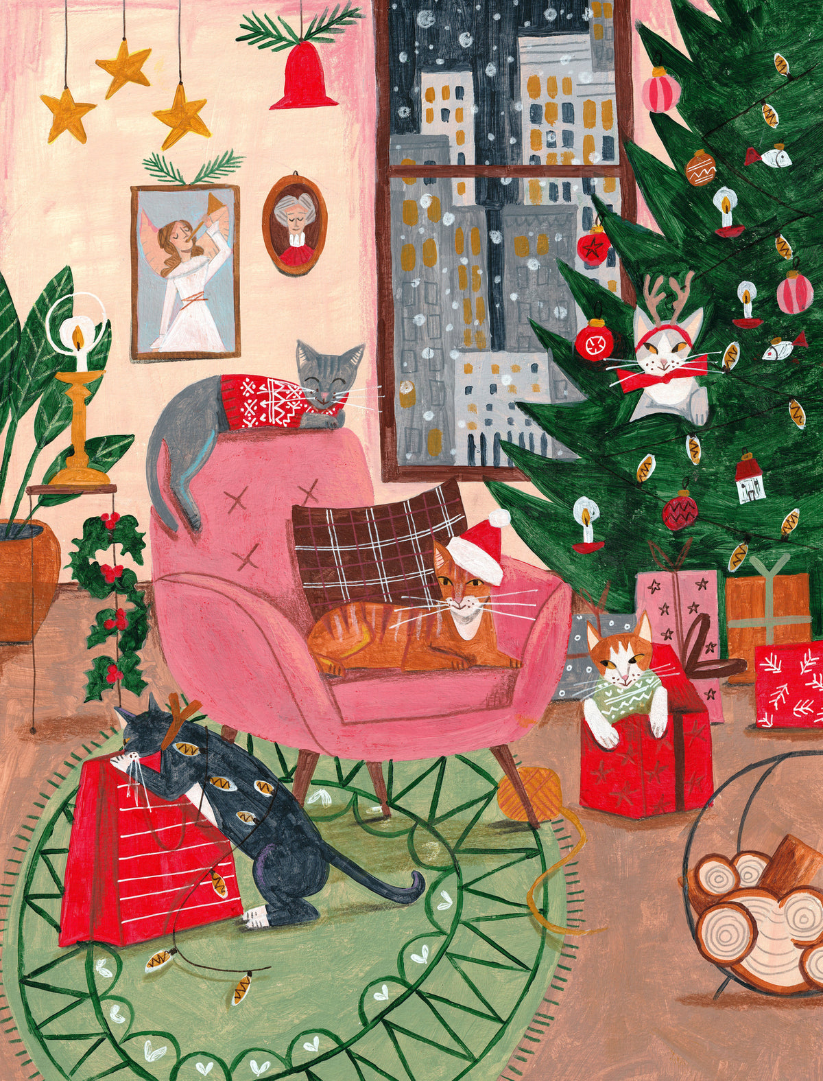 poster-print-christmas-cats-in-ny