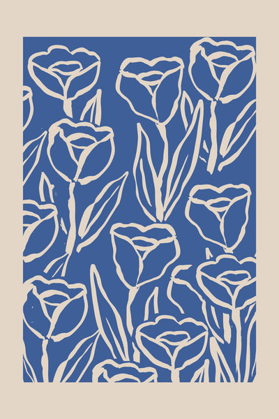 poster-print-blue-tulip-pattern