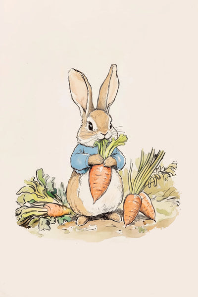 poster-print-rabbit-with-carrots-illustration