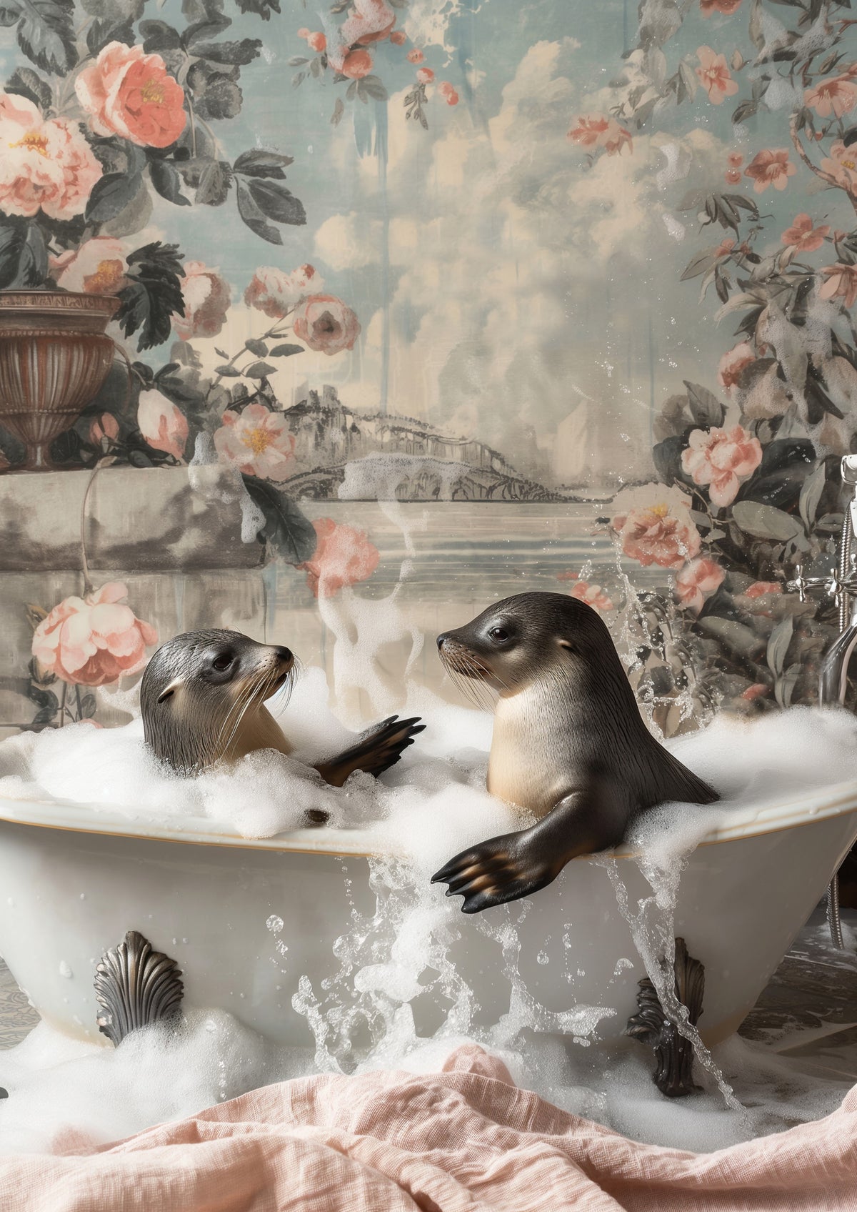 framedposter-print-seal-bath-bliss
