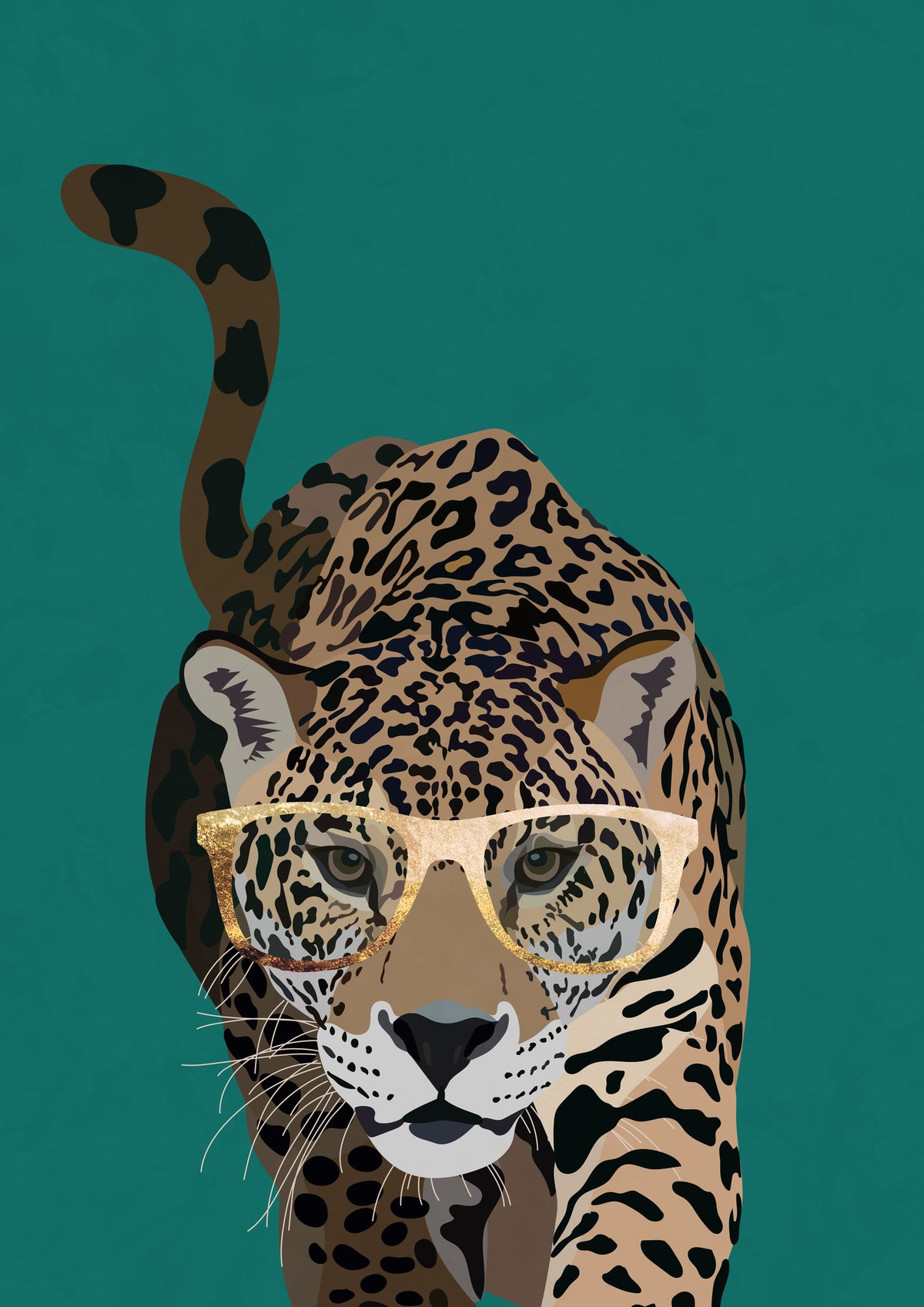 framedposter-print-curious-green-leopard