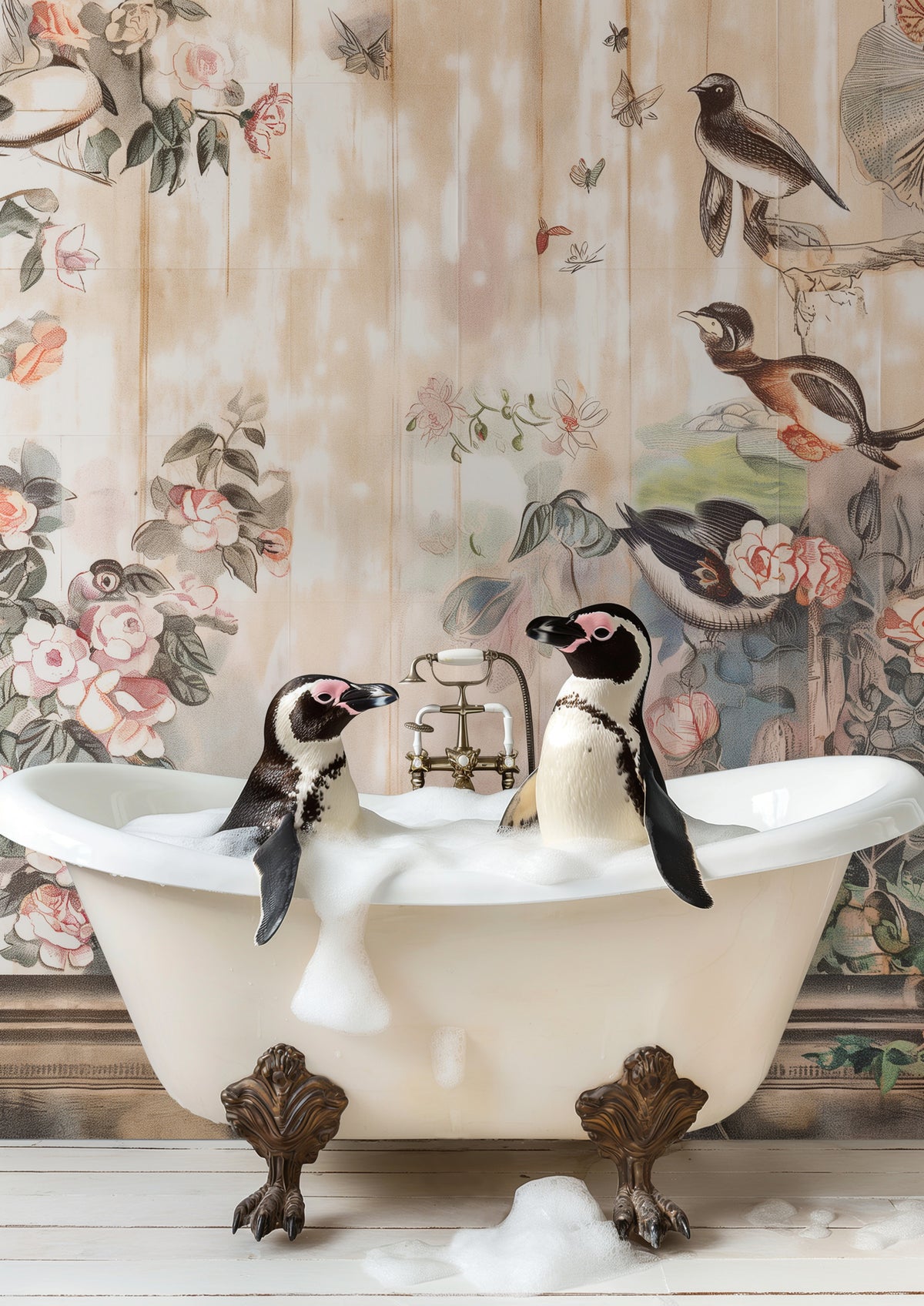 framedcanvas-print-penguin-pals-in-a-bubble-bath