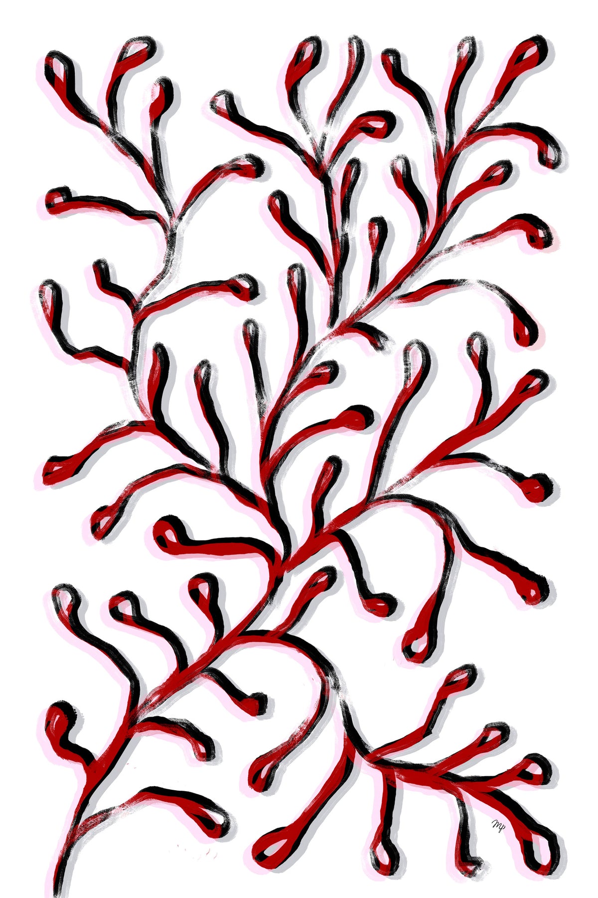 framedposter-print-black-and-red-organic-branch