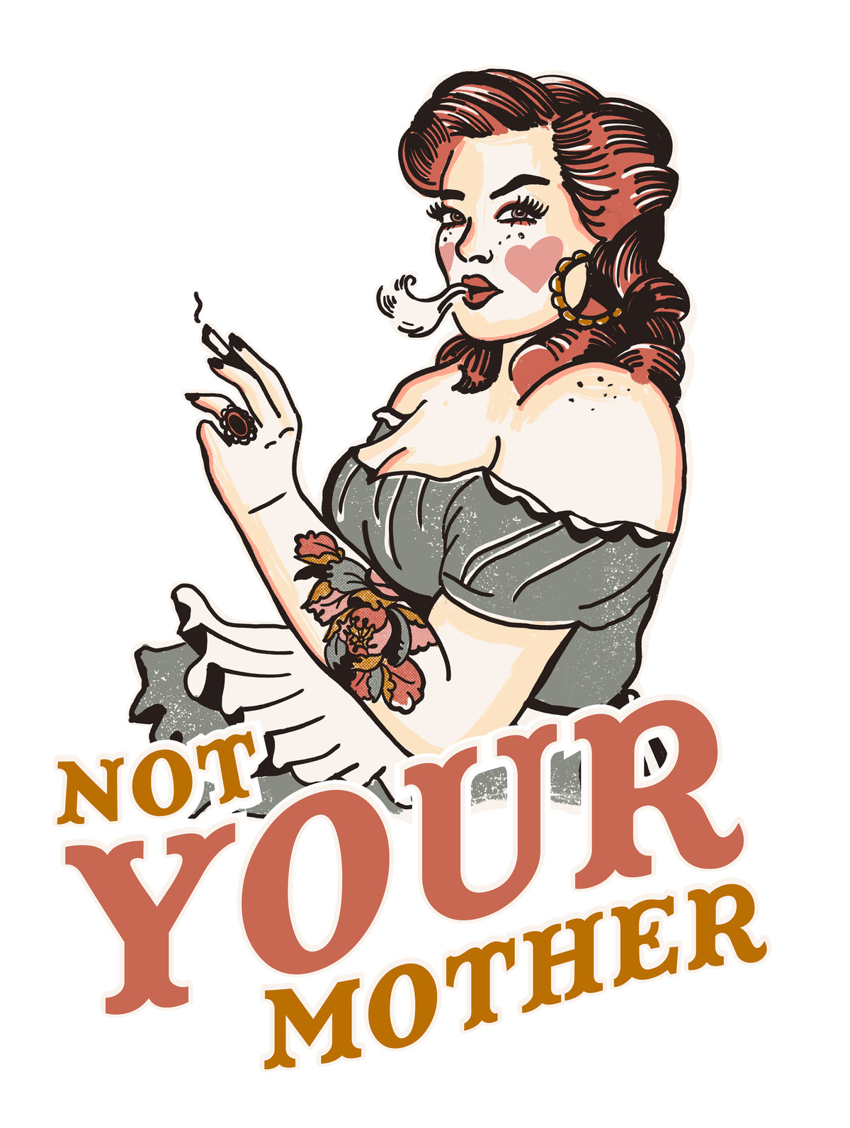 poster-print-not-your-mother-snarky-vintage-rockabilly-art