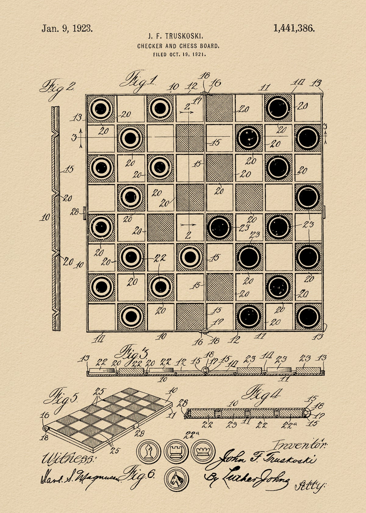 framedposter-print-checker-and-chess-board-patent-1921