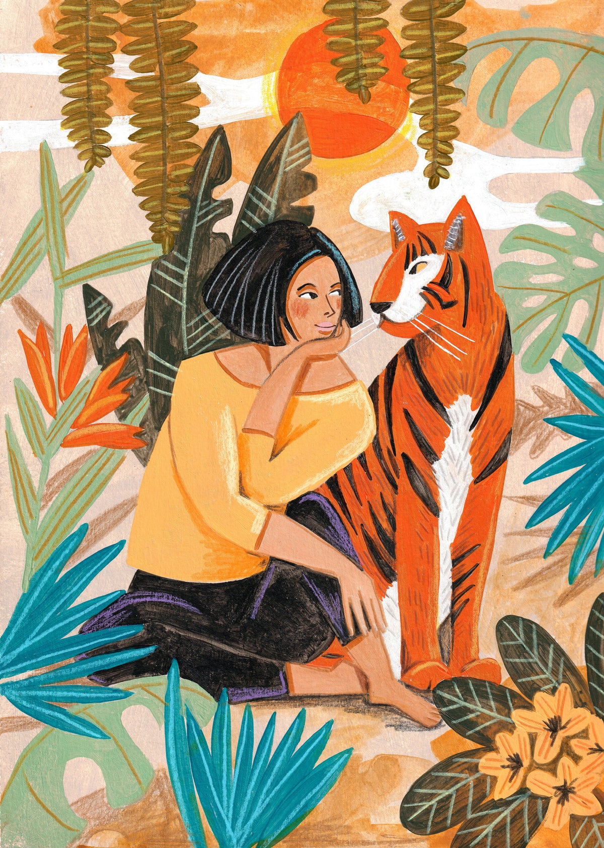 canvas-print-woman-with-tiger