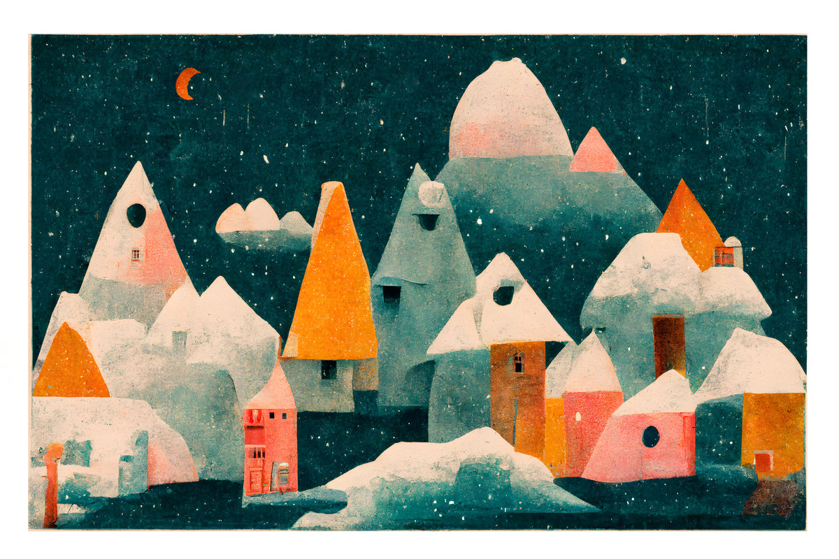 acrylic-print-winter-night-village