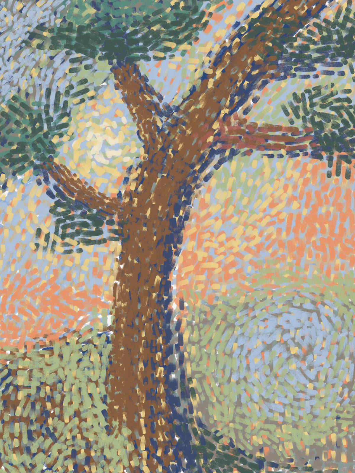 framedposter-print-tree-landscape-with-swirling-pattern