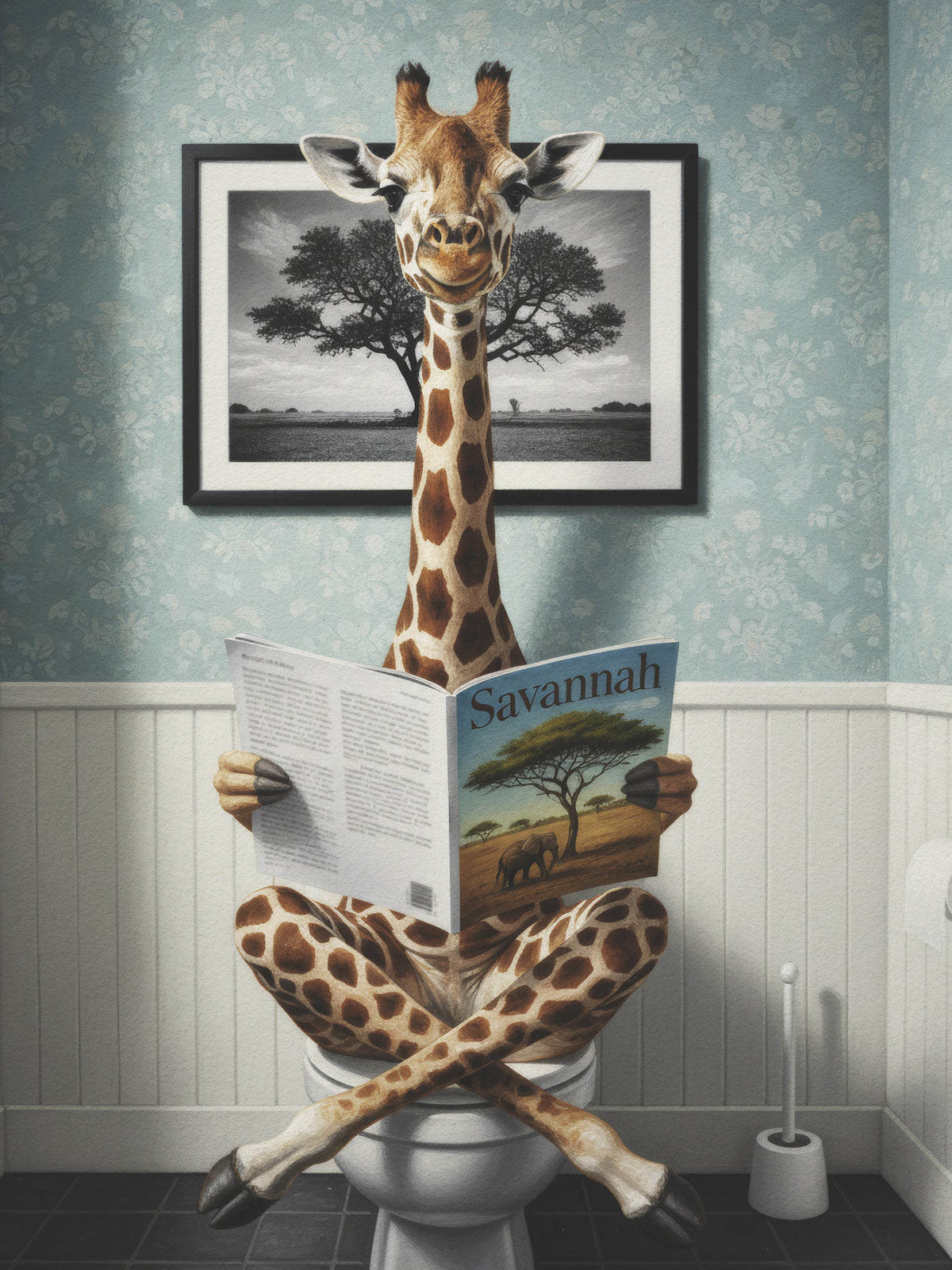 canvas-print-giraffe-in-the-bathroom
