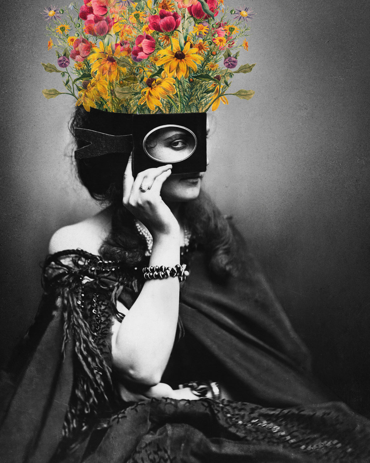 framedposter-print-vintage-woman-with-flowers