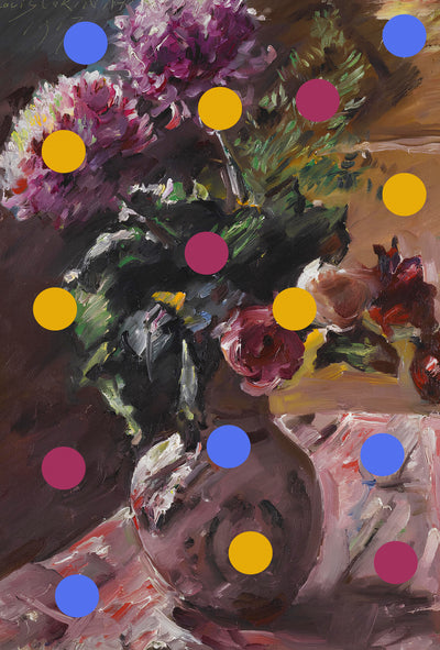 poster-print-classic-vase-of-flowers-and-dots