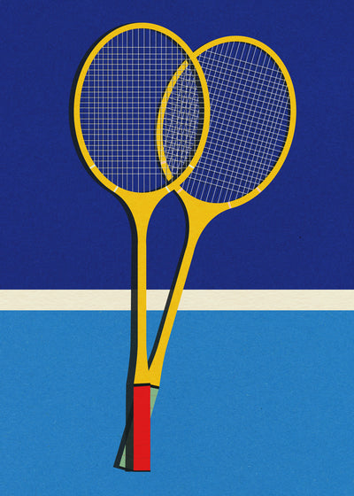 poster-print-wooden-badminton-rackets