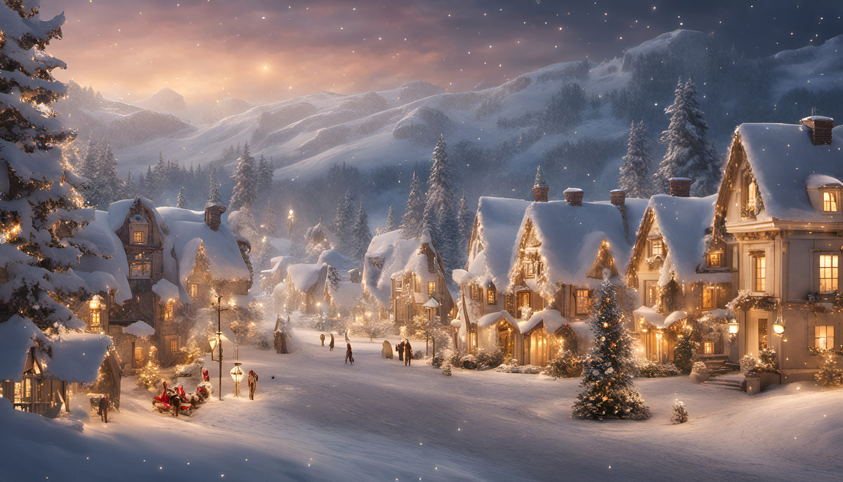 5-piece-canvas-print-snowy-winter-village