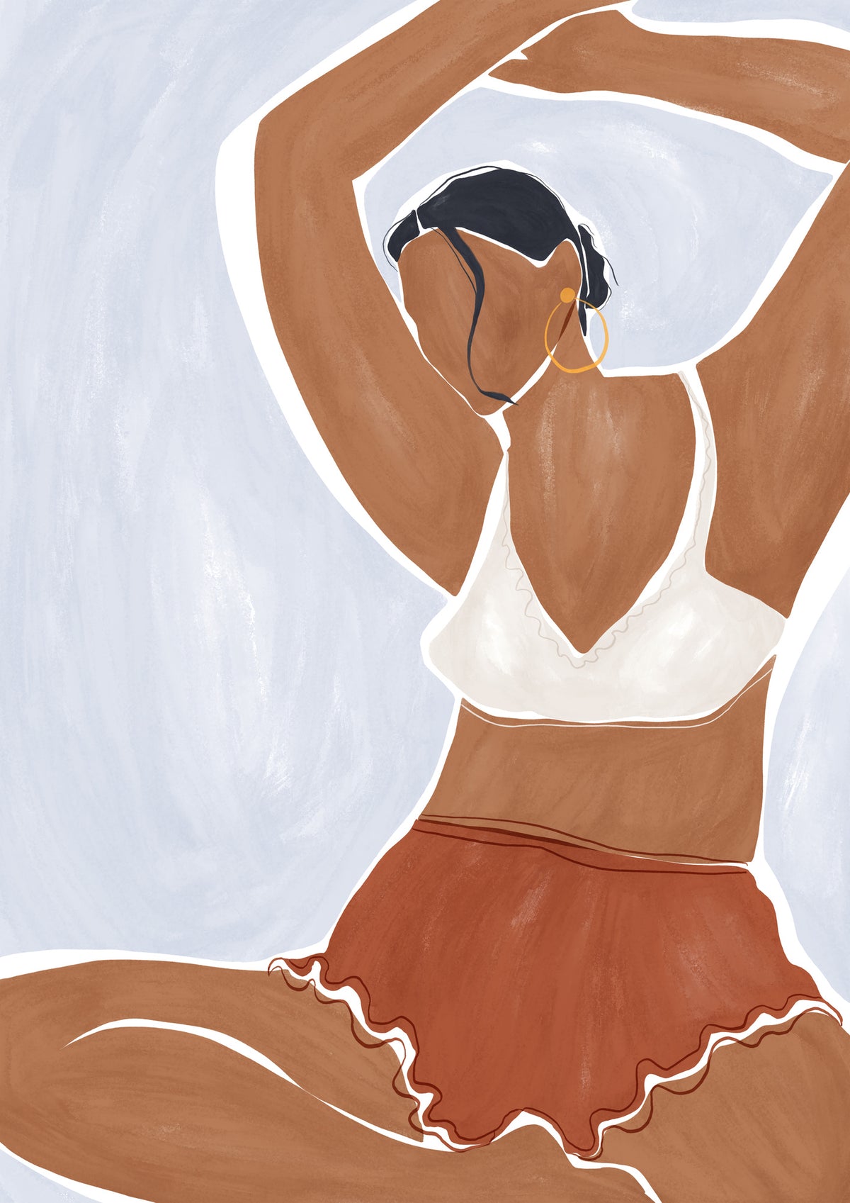 acrylic-print-woman-doing-yoga-in-bikini-print-by-ivy-green-illustrations