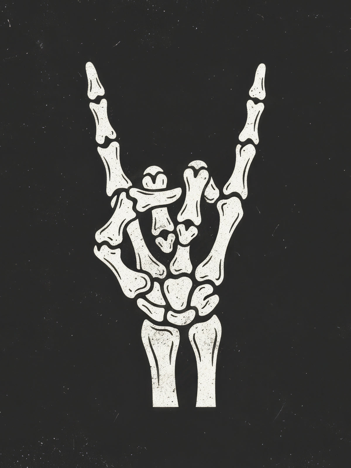 framedposter-print-rock-on-skeleton
