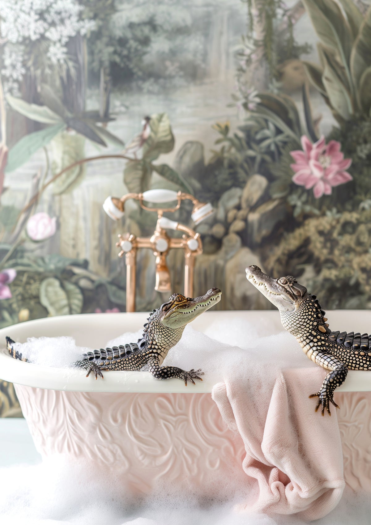 acrylic-print-crocodile-bubble-bath