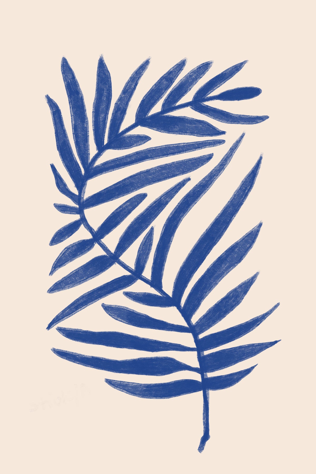 framedposter-print-blue-palm-leaves