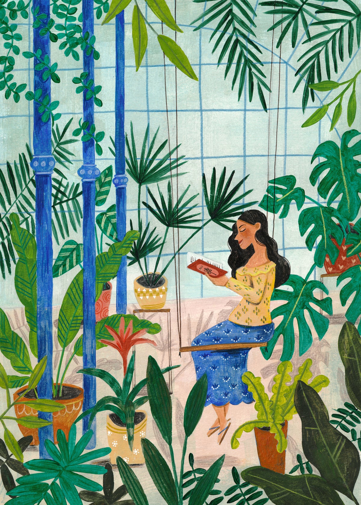 framedcanvas-print-reading-in-the-plant-greenhouse
