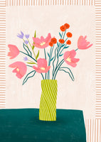 canvas-print-colorful-blossoms-in-stripes