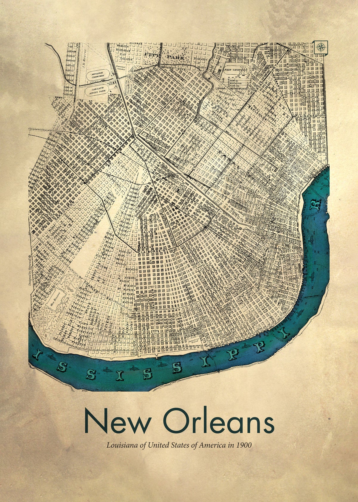 framedposter-print-new-orleans-map