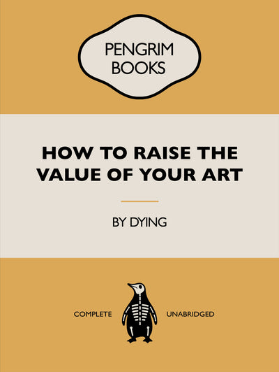 poster-print-how-to-raise-the-value-of-your-art-funny-vintage-book-cover-sarcastic-self-help-yellow