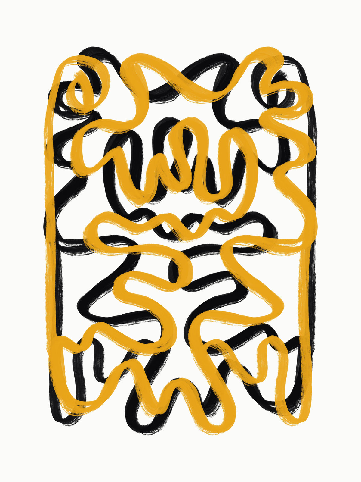 framedposter-print-line-art-in-yellow-and-black